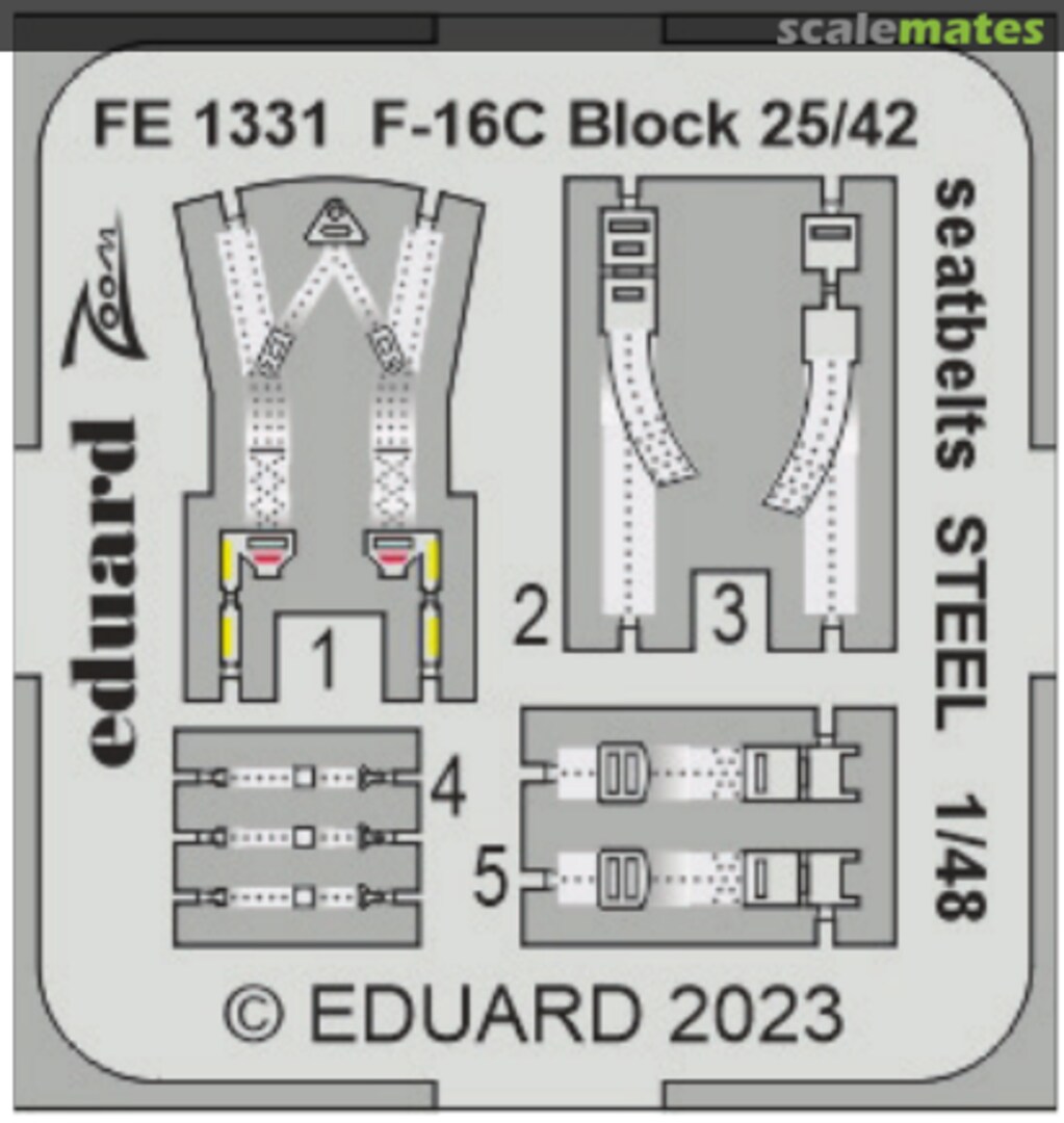 Boxart F-16C Block 25/42 seatbelts FE1331 Eduard