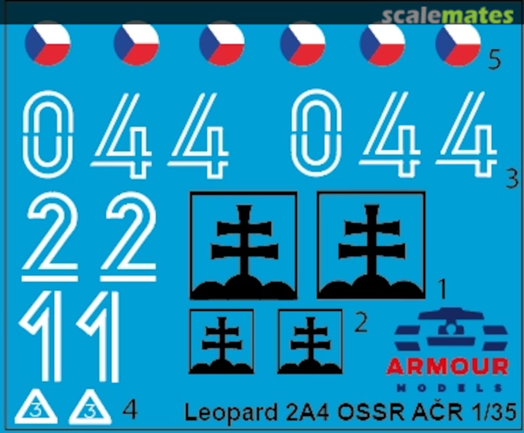 Boxart Leopard 2A4 dekaly OSSR a AČR 35DS013 Armour Models (Slovakia)