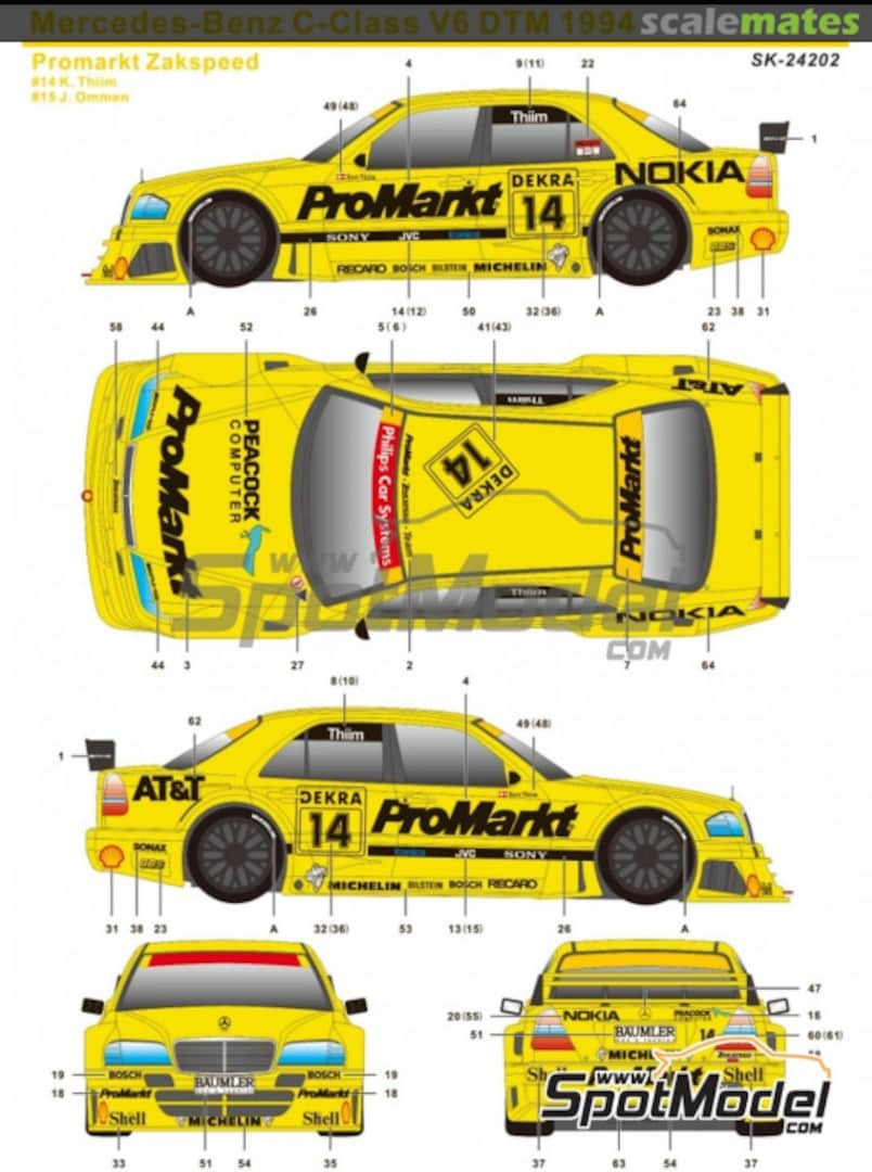 Boxart Mercedes-Benz C-Class V6 Zakspeed Team sponsored by Promarkt #14, 15 SK-24202 SK Decals