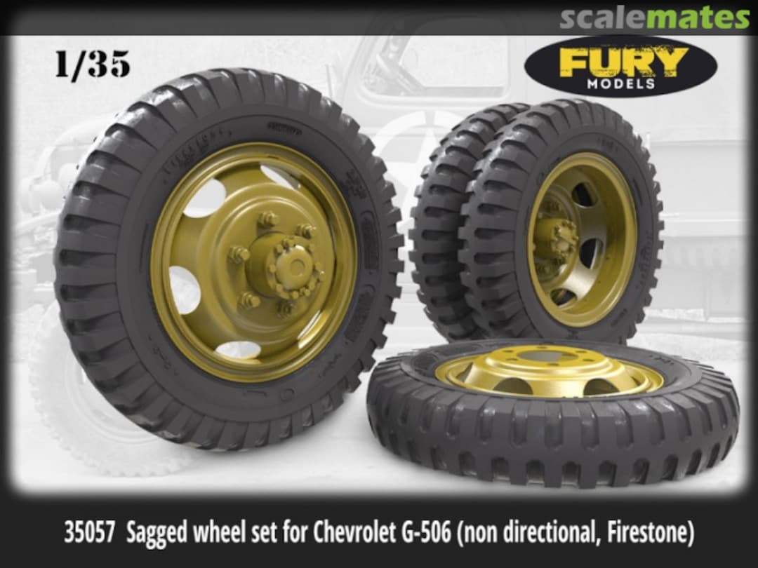 Boxart Sagged wheel set for Chevrolet G-506 (non directional, Firestone 35057 Fury Models