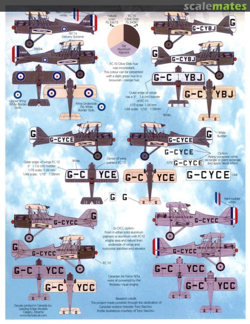 Boxart Canadian Air Force Royal Aircraft Factory SE.5a 72-100 Leading Edge