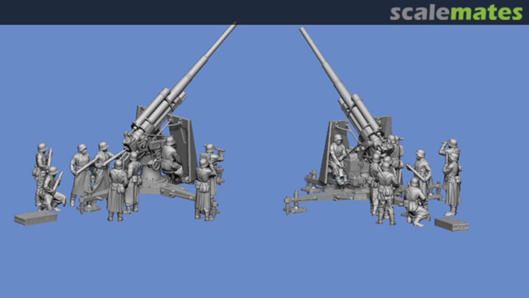 Boxart 8,8 cm anti-aircraft gun crew in ground combat - winter coat GF72WW2-158 Germania Figuren