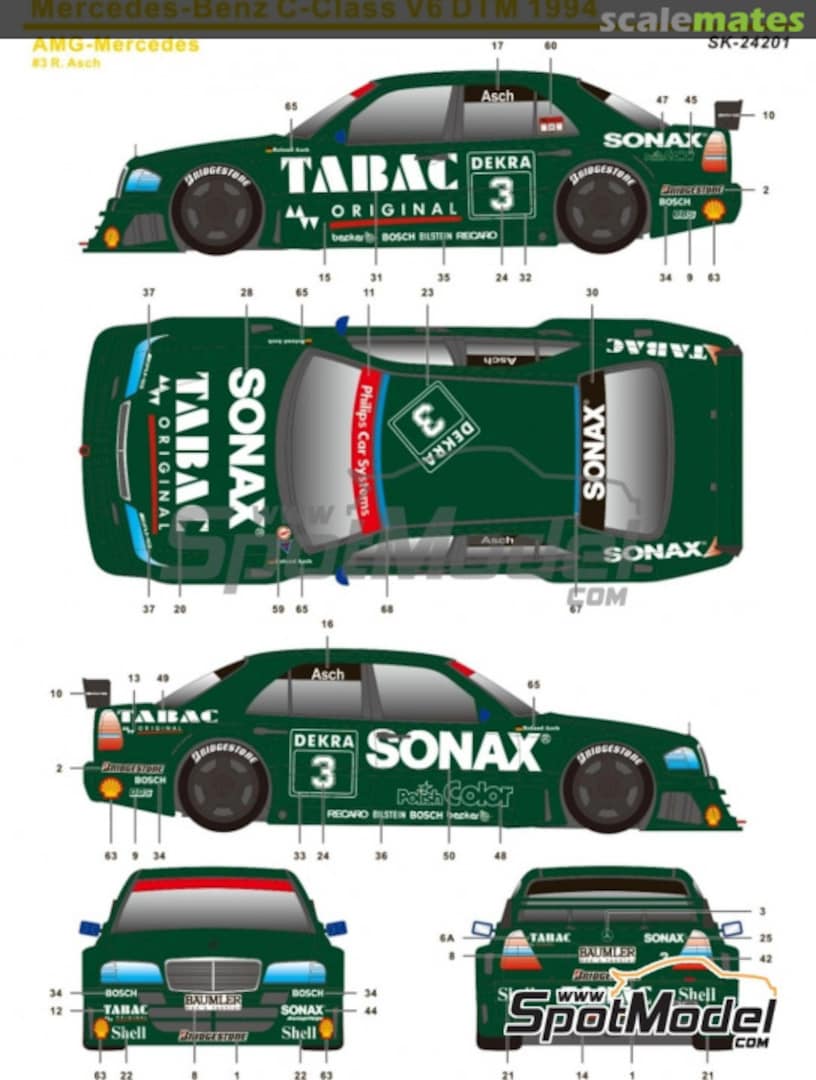 Boxart Mercedes-Benz C-Class V6 AMG-Mercedes Team sponsored by Tabac Sonax - DTM 1994 SK-24201 SK Decals