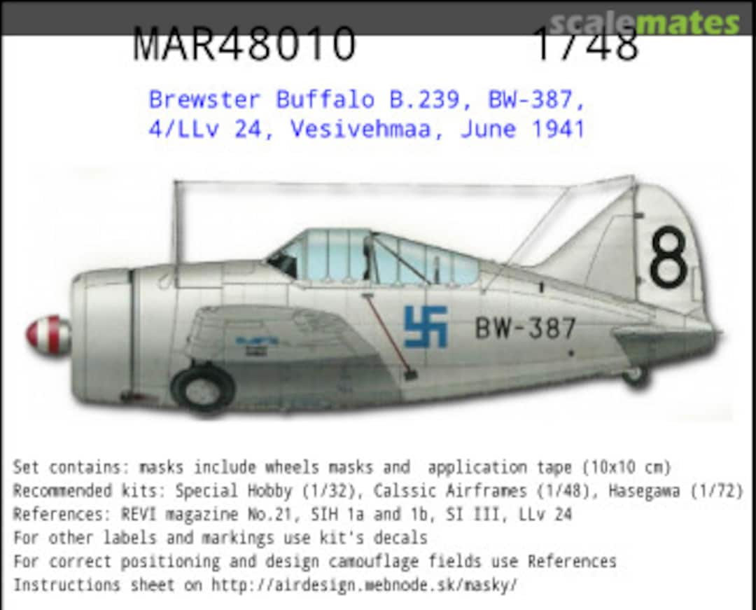 Boxart Brewster Buffalo B.239, BW-387, 1941 early MAR48010 AIRDESIGN.SK