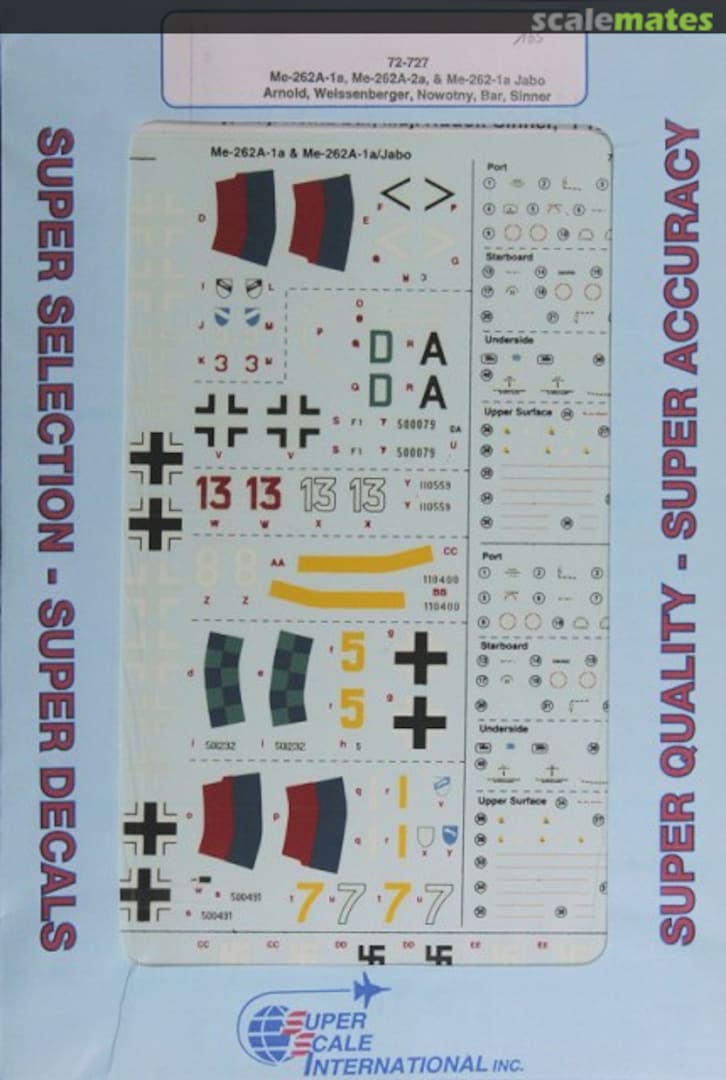 Boxart Me262A-1a, Me262A-2a, Me262A-1a Jabo 72-727 SuperScale International