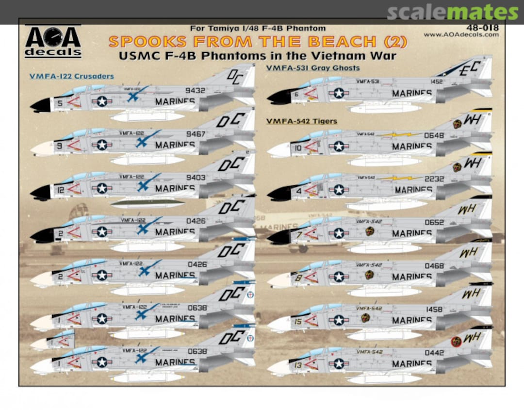 Boxart Spooks from the Beach (2) 48-018 AOA decals