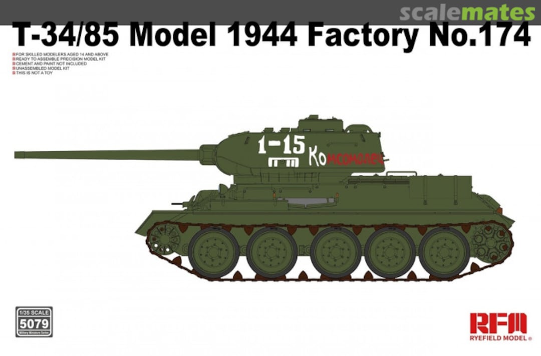 Boxart T-34/85 Model 1944 Factory No.174 RM-5079 Rye Field Model