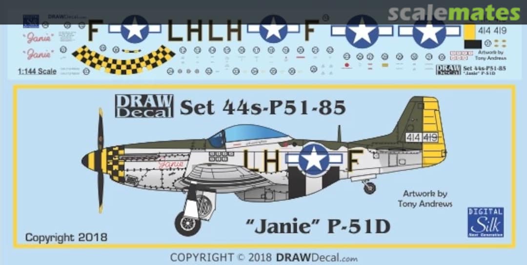 Boxart “Janie” P-51D 44-P51-85 Draw Decal