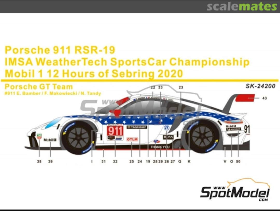 Boxart Porsche 911 RSR-19 Porsche GT Team sponsored by Tag Heuer SK-24200 SK Decals