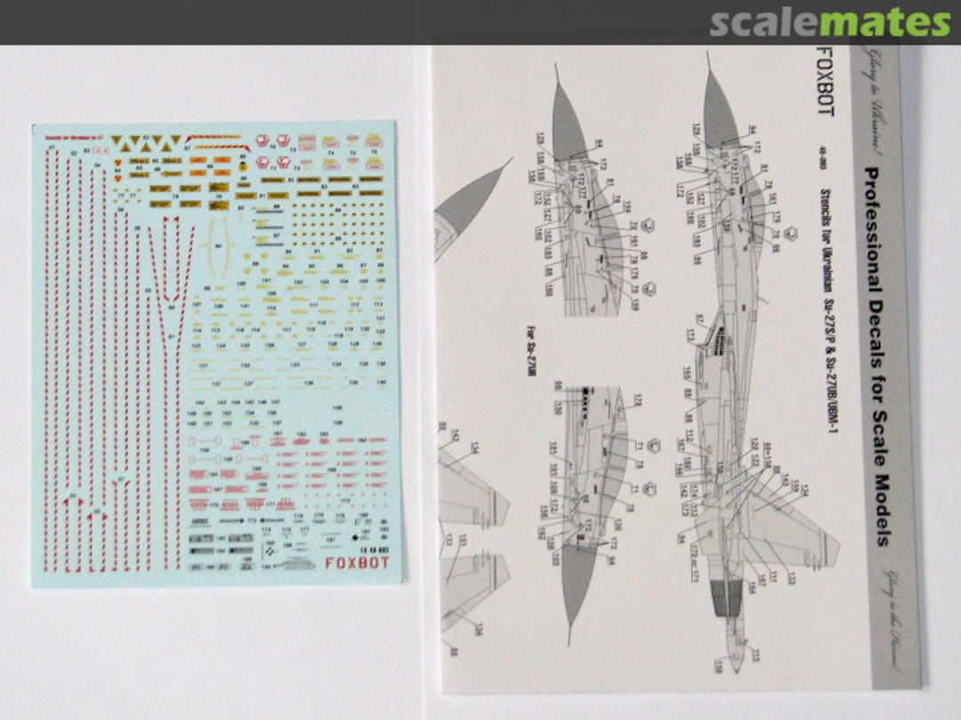 Boxart Stencils for Ukrainian Su-27 48-093 Foxbot