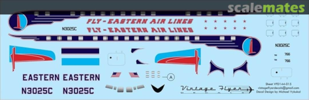 Boxart DC-6B Eastern (55) VFD072-015 Vintage Flyer Decals