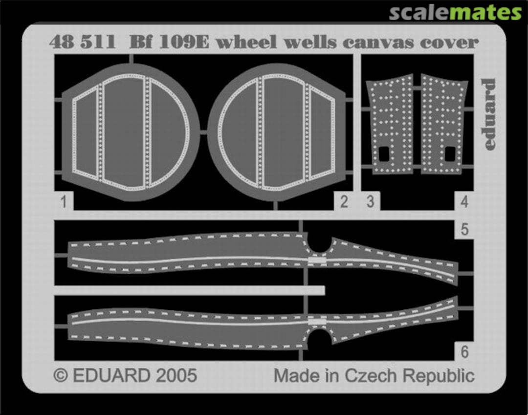 Boxart Bf 109E wheel wells canvas cover 48511 Eduard