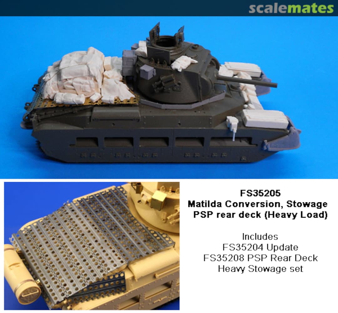 Boxart Australian Matilda Conversion, Stowage and PSP rear deck (Heavy Load) FS35205A Firestorm Models