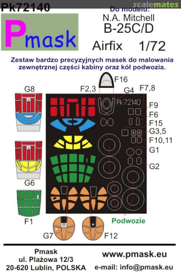 Boxart N.A Mitchell B-25C/D PK72140 Pmask
