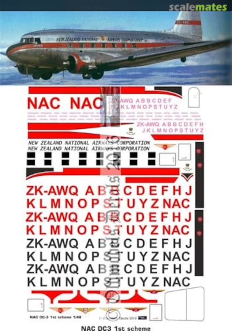 Boxart NAC 1st DC-3 OMD0210 Oldmodels Decals