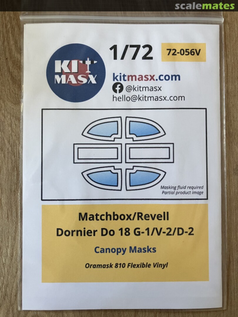 Boxart Dornier Do 18 G-1/V-2/D-2 Canopy Masks 72-056V Kit Masx