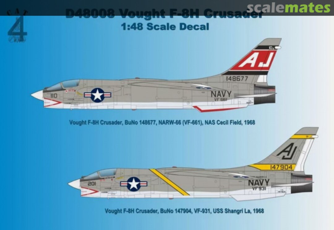 Boxart Vought F-8H Crusader D48008 CAT4