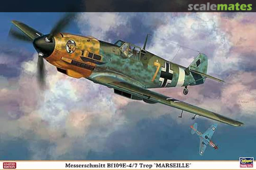 Boxart Messerschmitt Bf109E-4/7 Trop `Marseille´ 08207 Hasegawa