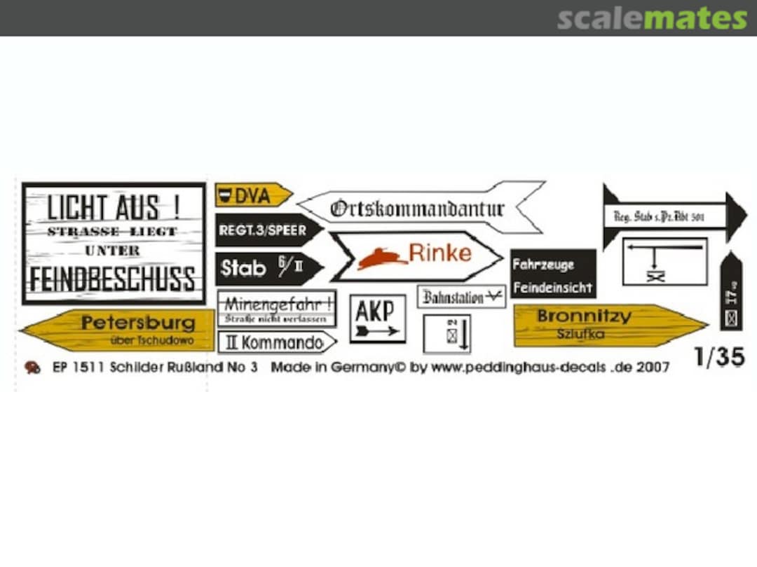 Boxart Russian Road Signs No. 3 EP 1511 Peddinghaus-Decals
