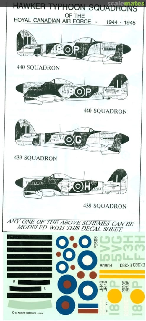 Boxart Hawker Typhoon Squadrons of the RCAF D-24-72 Arrow Graphics