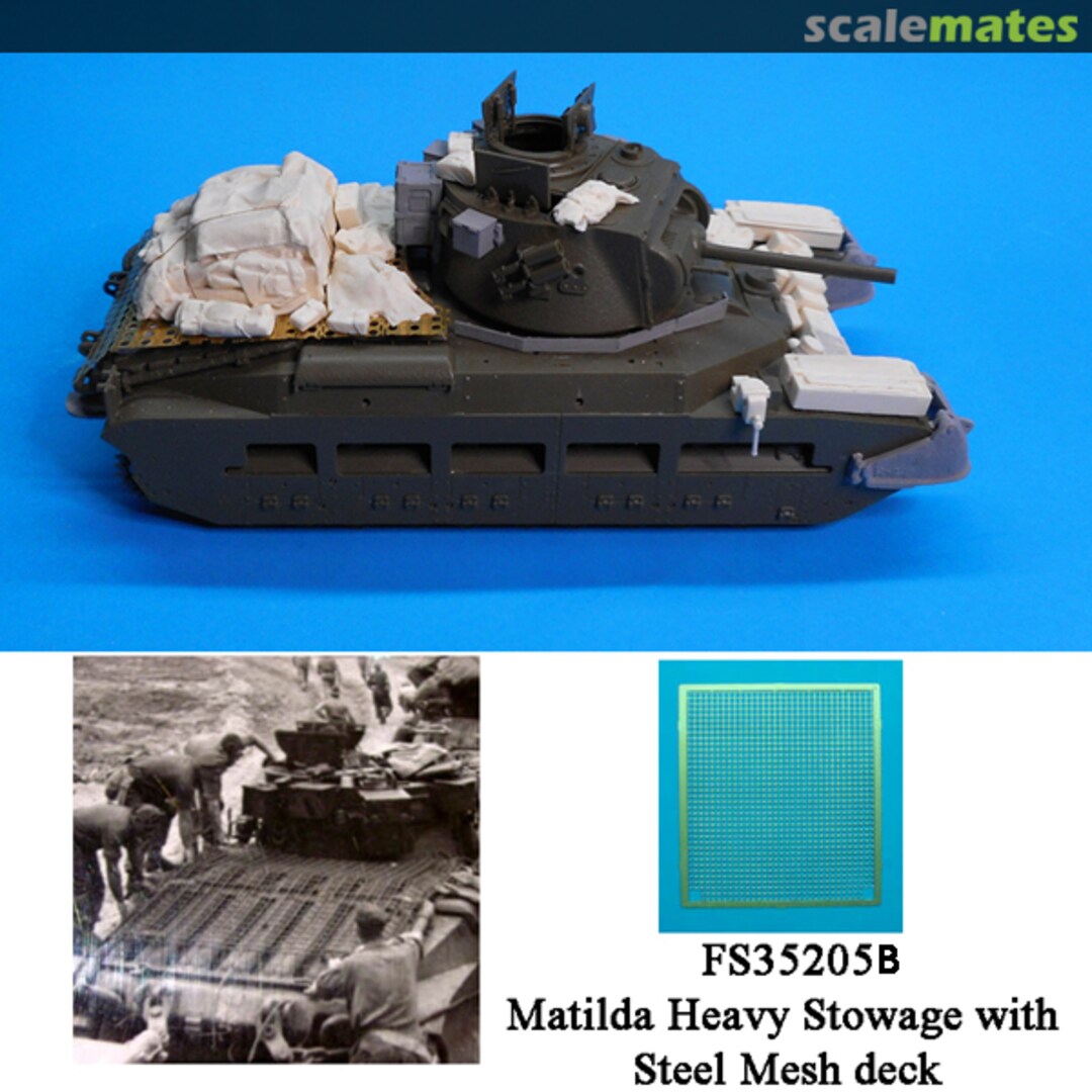 Boxart Australian Matilda Conversion, Stowage and Steel Mesh Rear Deck (Heavy Load) FS35205B Firestorm Models