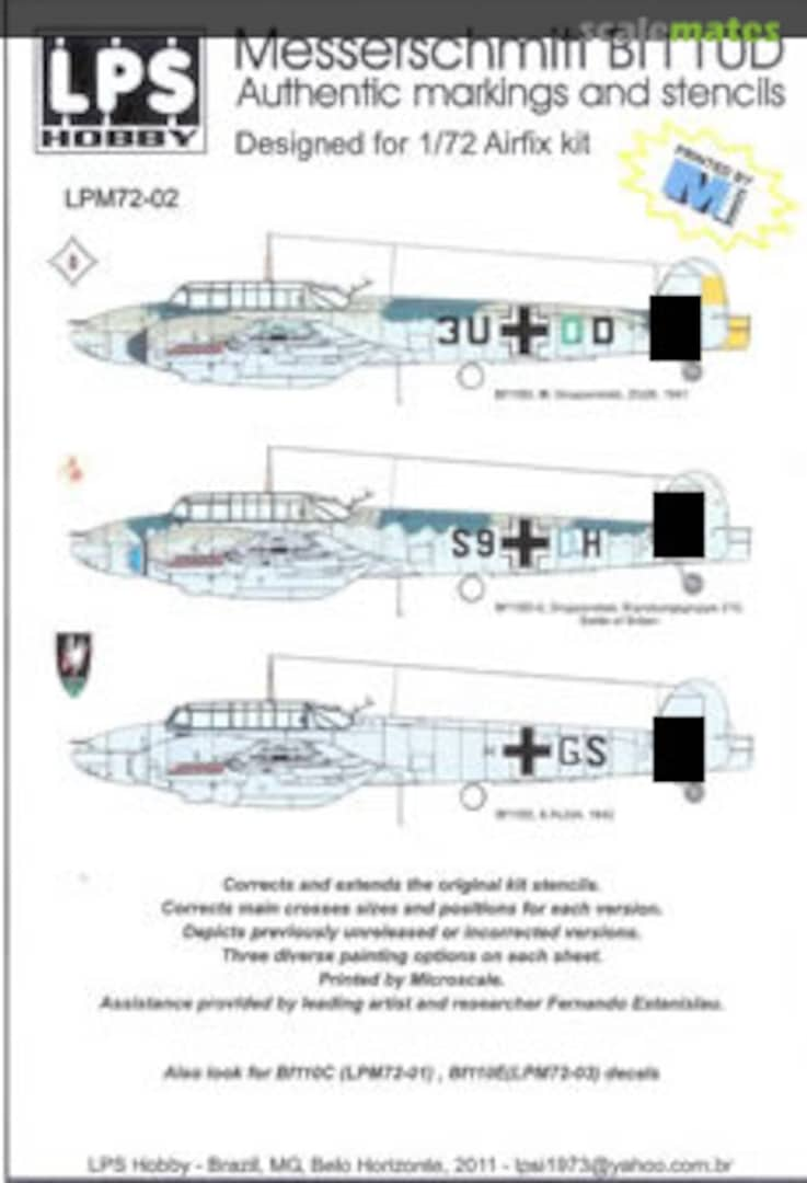 Boxart Messerschmitt Bf 110D LPM72-02 LPS Hobby