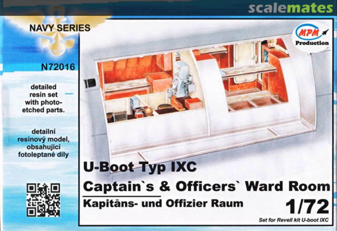 Boxart U-Boot typ IX Captain's & Officers' Ward Room - Revell - N72016 CMK