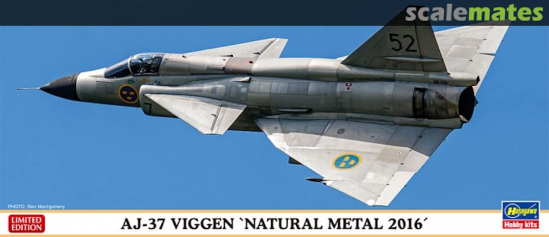 Boxart AJ-37 Viggen 'Natural Metal 2016' 02232 Hasegawa