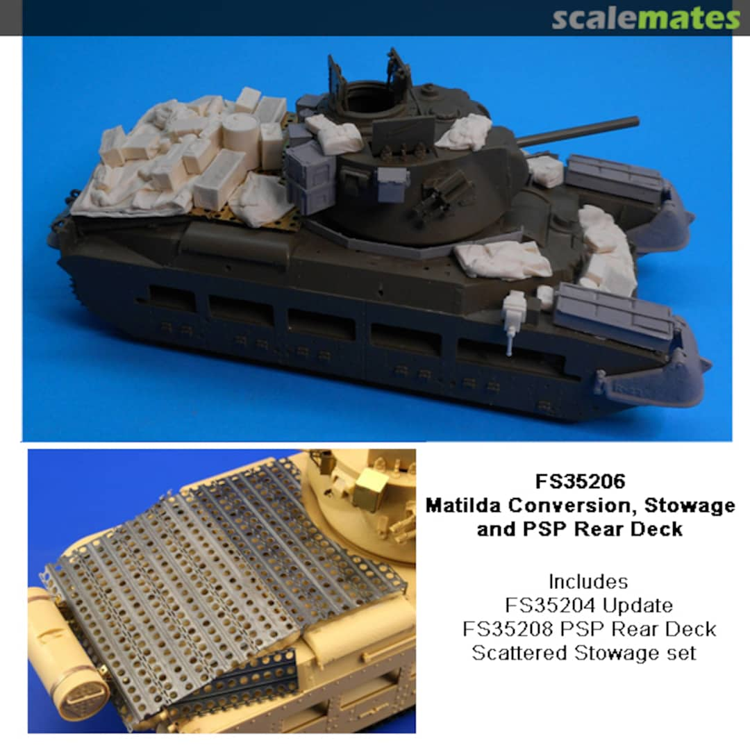 Boxart Australian Matilda Conversion, Stowage and PSP rear deck (scattered load) FS35206A Firestorm Models