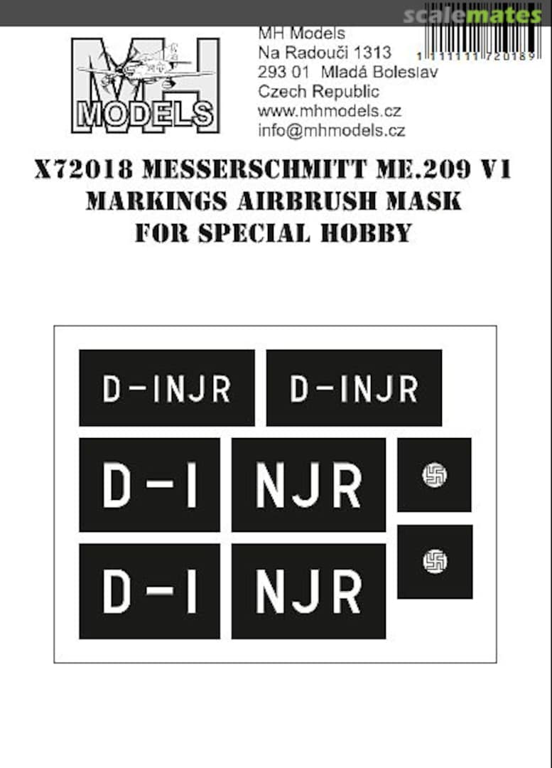 Boxart Messerschmitt Me.209 V1 Markings X72018 MH Models