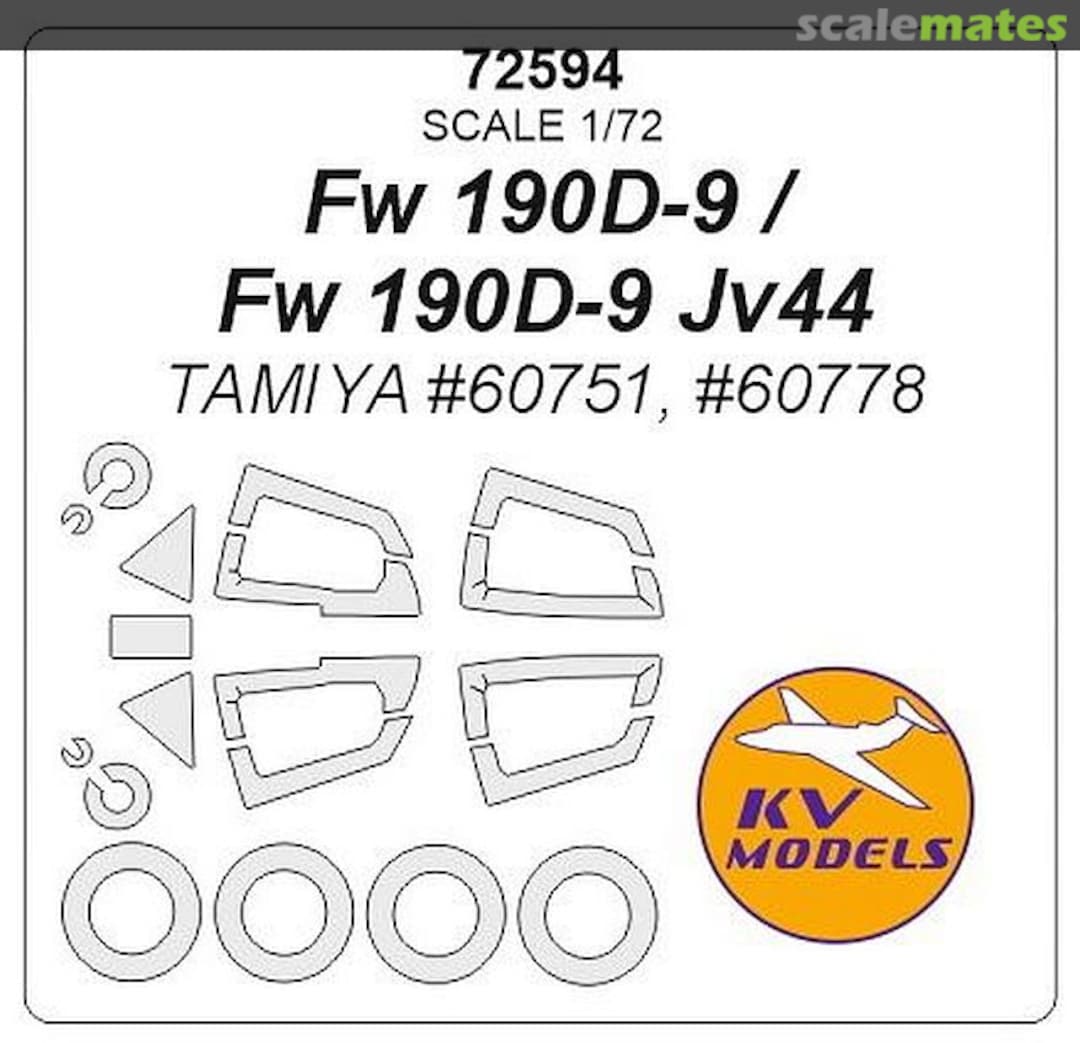 Boxart Fw 190D-9, Fw 190D-9 Jv44 72594 KV Models