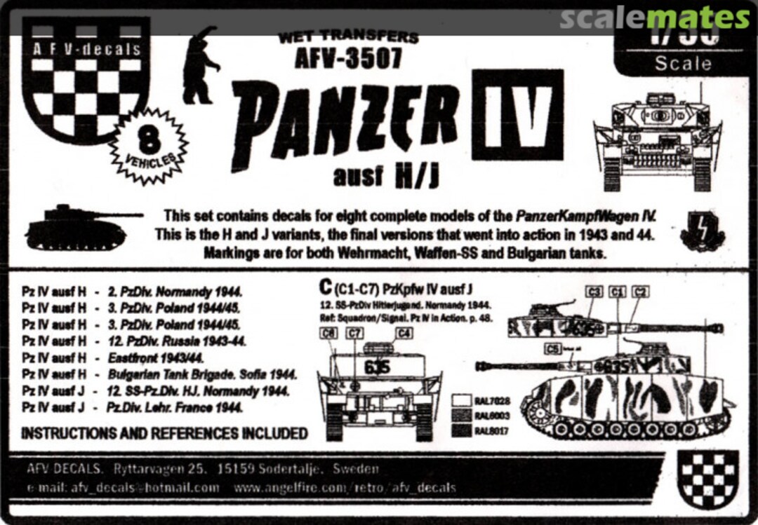 Boxart Panzer IV AFV-3507 AFV Decals