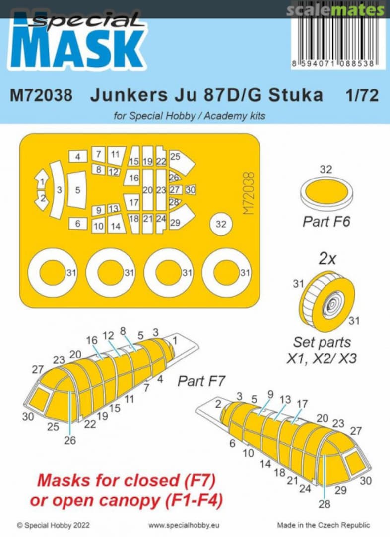 Boxart Junkers Ju 87D/G Stuka Mask M72038 Special Mask