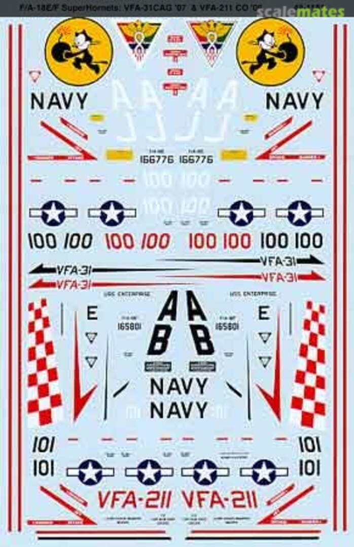 Boxart F/A-18E/F Super Hornets: VFA-31 CAG '07 & VFA-211 Co '06 48-1181 Microscale