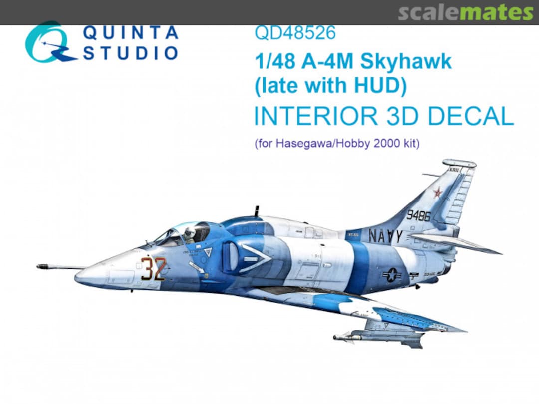 Boxart A-4M Skyhawk (late with HUD) interior 3D decals QD48526 Quinta Studio