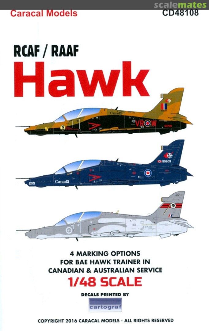 Boxart RAAF/RCAF Hawk CD48108 Caracal Models