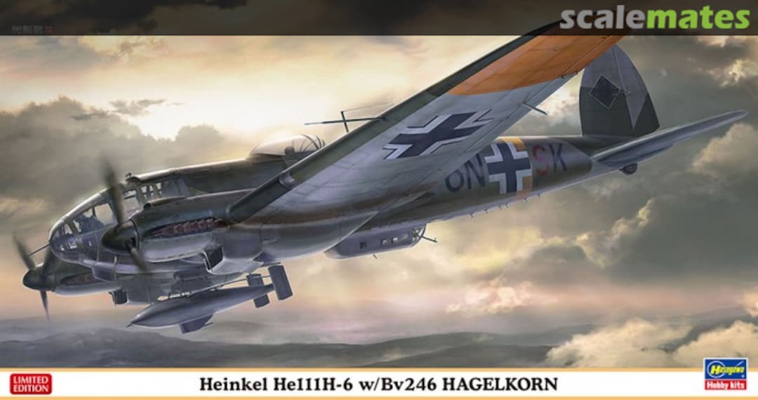 Boxart Heinkel He111H-6 w/Bv246 Hagelkorn 02227 Hasegawa