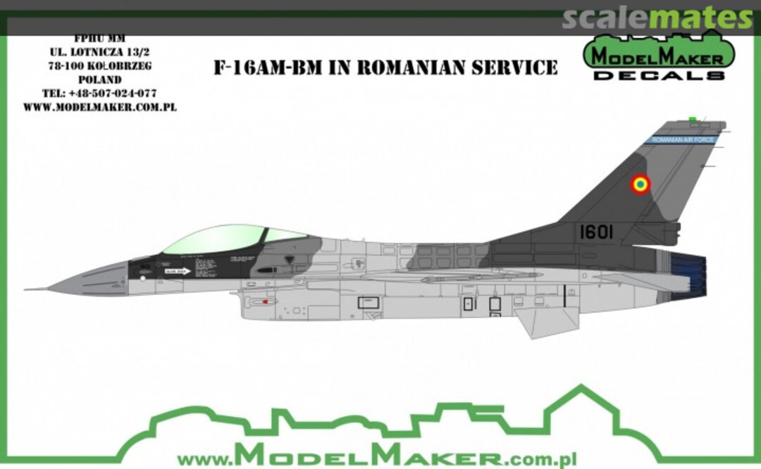 Boxart F-16AM-BM in Romanian Service D32097 ModelMaker