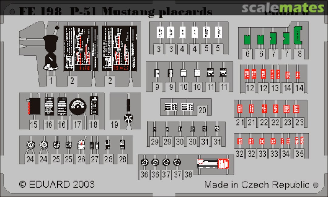 Boxart P-51 placards FE198 Eduard