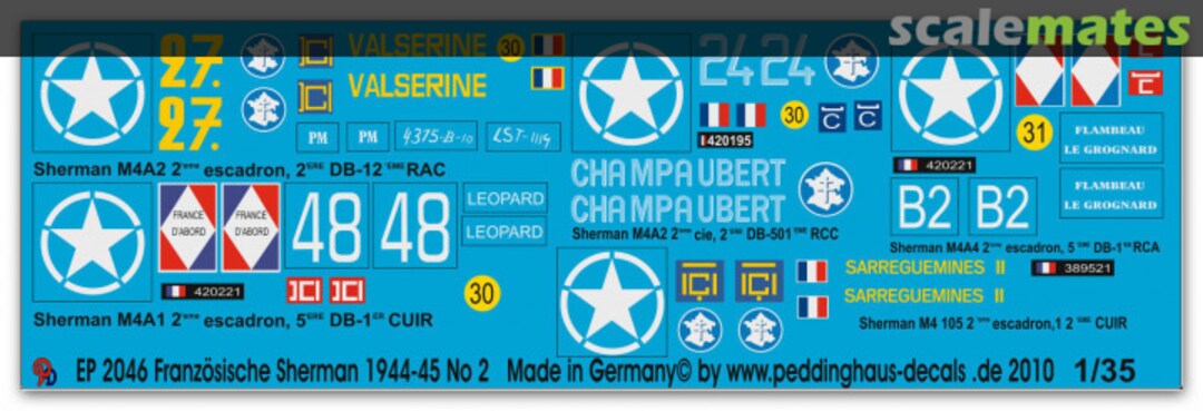 Boxart French Shermans 1944-45 No. 2 EP 2046 Peddinghaus-Decals