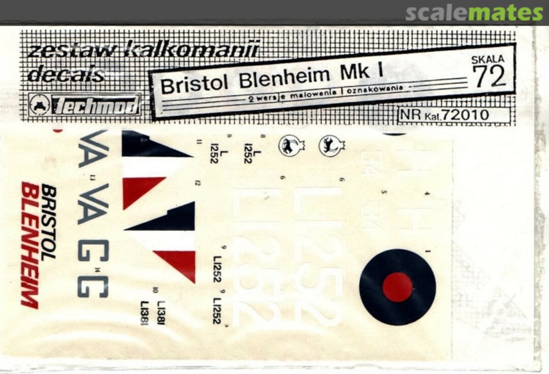 Boxart Bristol Blenheim Mk I 72010 Techmod