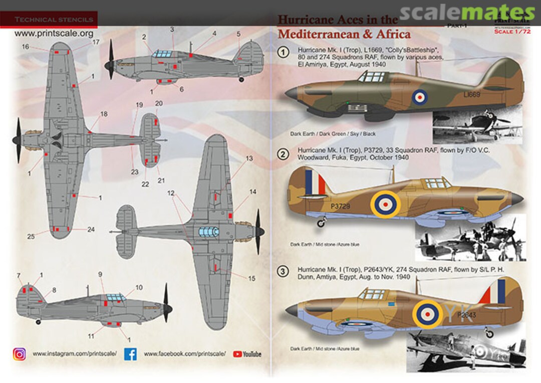 Boxart Hawker Hurricane Aces in the Mediterranean & Africa 72-458 Print Scale