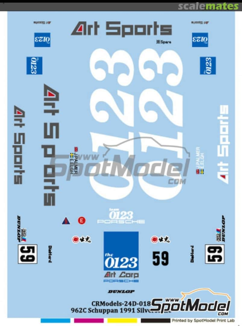 Boxart Porsche 962C Schuppan Team sponsored by Art Sports - Sportscar World Championship SWC Silverstone 1991 PLB2-657198 Print Lab Decals