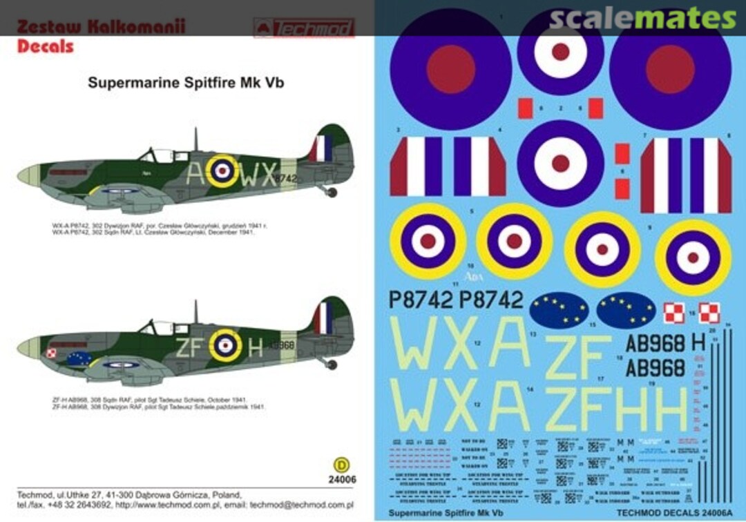 Boxart Supermarine Spitfire Mk VB 24006 Techmod