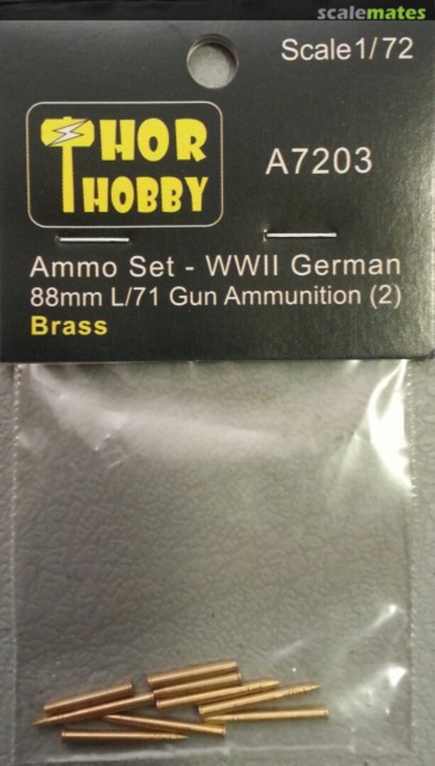 Boxart Ammo Set-WWII German 88mm L/71 Gun Ammunition A7203 THOR HOBBY