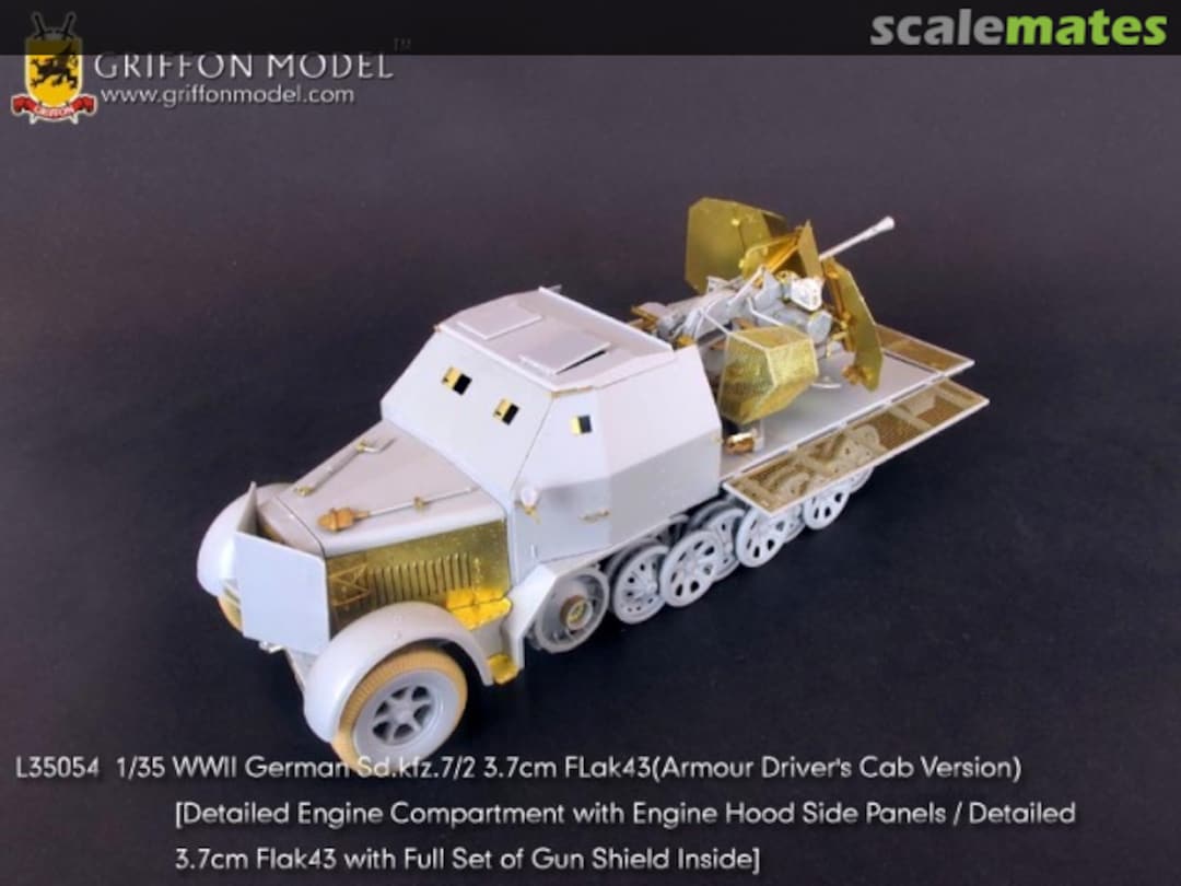 Boxart Sd.kfz.7/2 3.7cm FLak43 (Armour Drivers Cab Version) ~Dragon~ L35054 Griffon Model