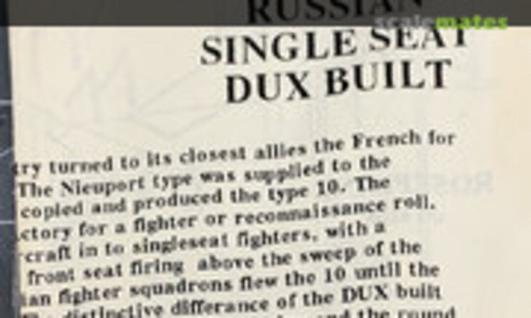 Nieuport 10 Russian single seat DUX built (Roseplane )