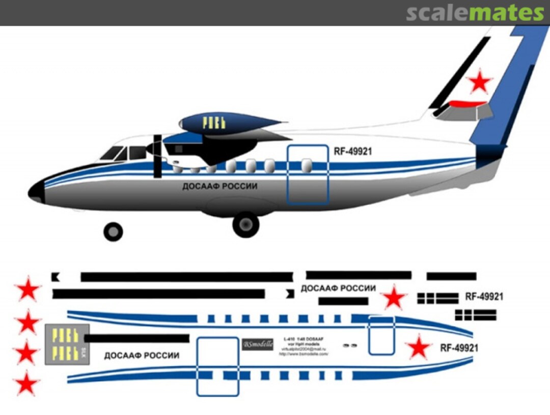 Boxart Let L-410 Russian DOSAAF decal BSM720244 BSmodelle