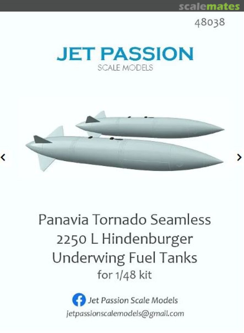 Boxart Tornado 2250 L seamless Hindenburger underwing fuel tanks 48038 Jet Passion