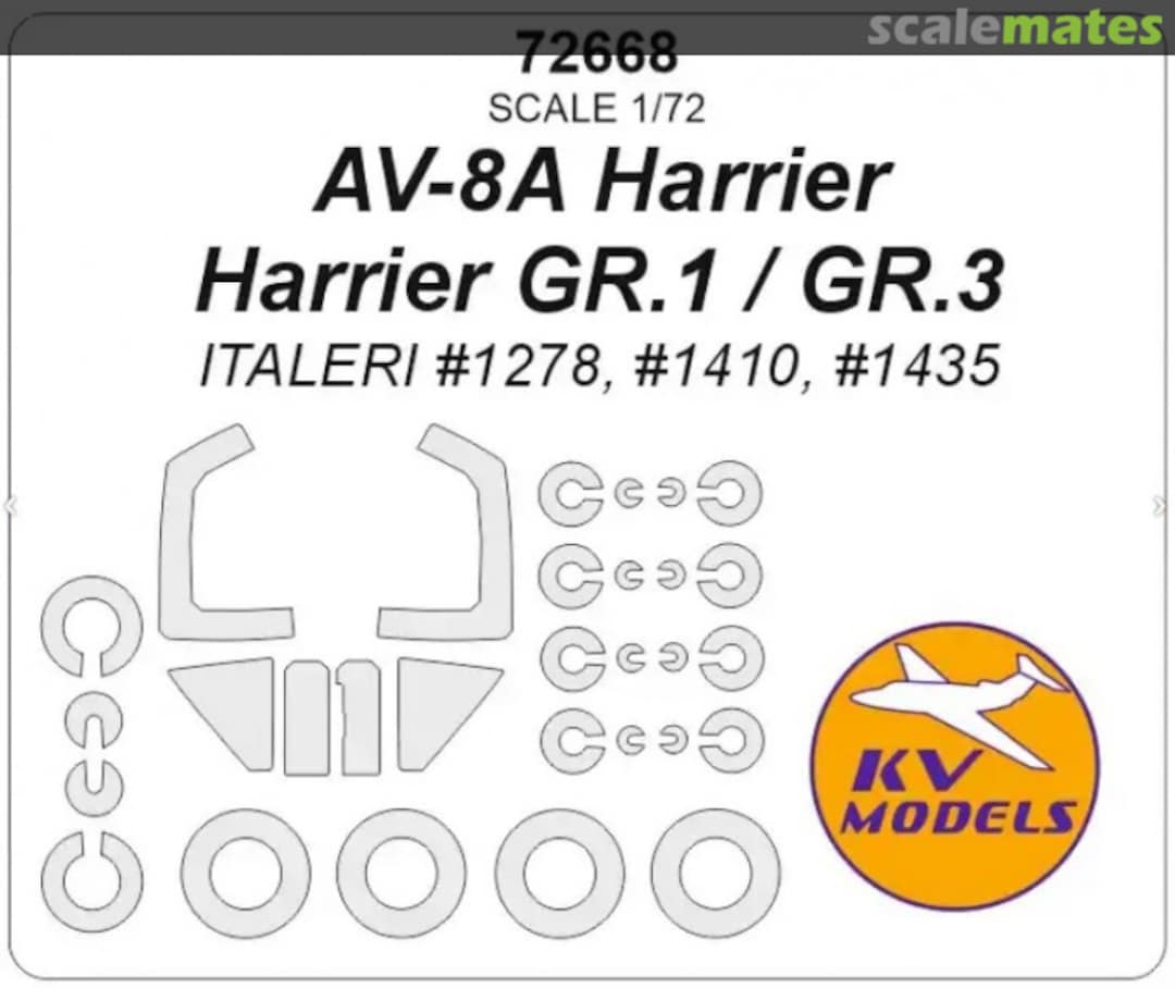 Boxart Hawker Siddeley AV-8A Harrier GR.1 / GR.3 Mask 72668 KV Models